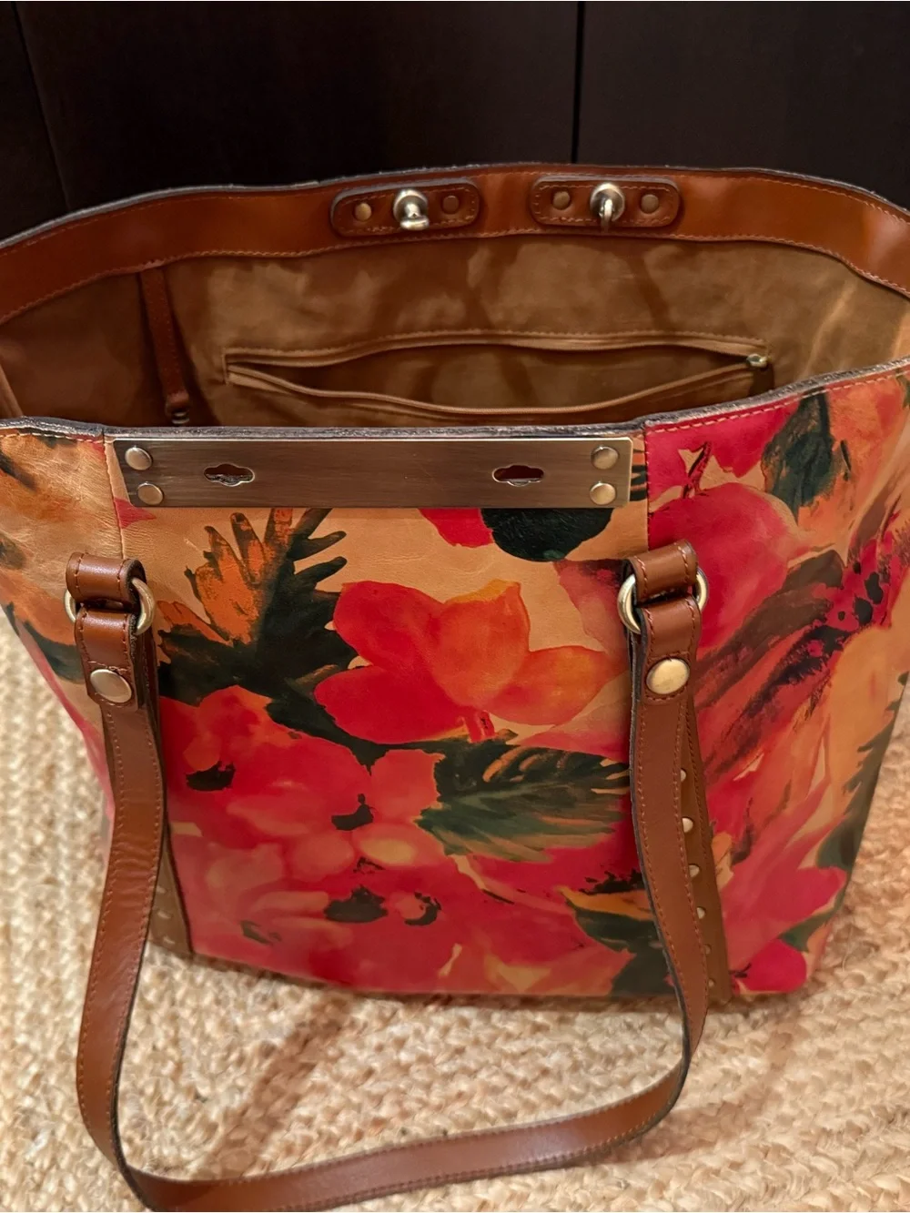 Patricia Nash Floral Leather Tote Bag